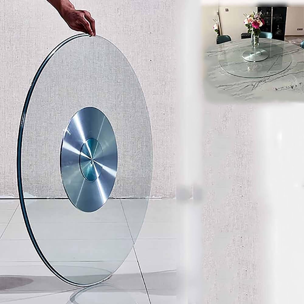 Plateau rotatif en verre trempé Lazy Susan de 20 pouces pour table