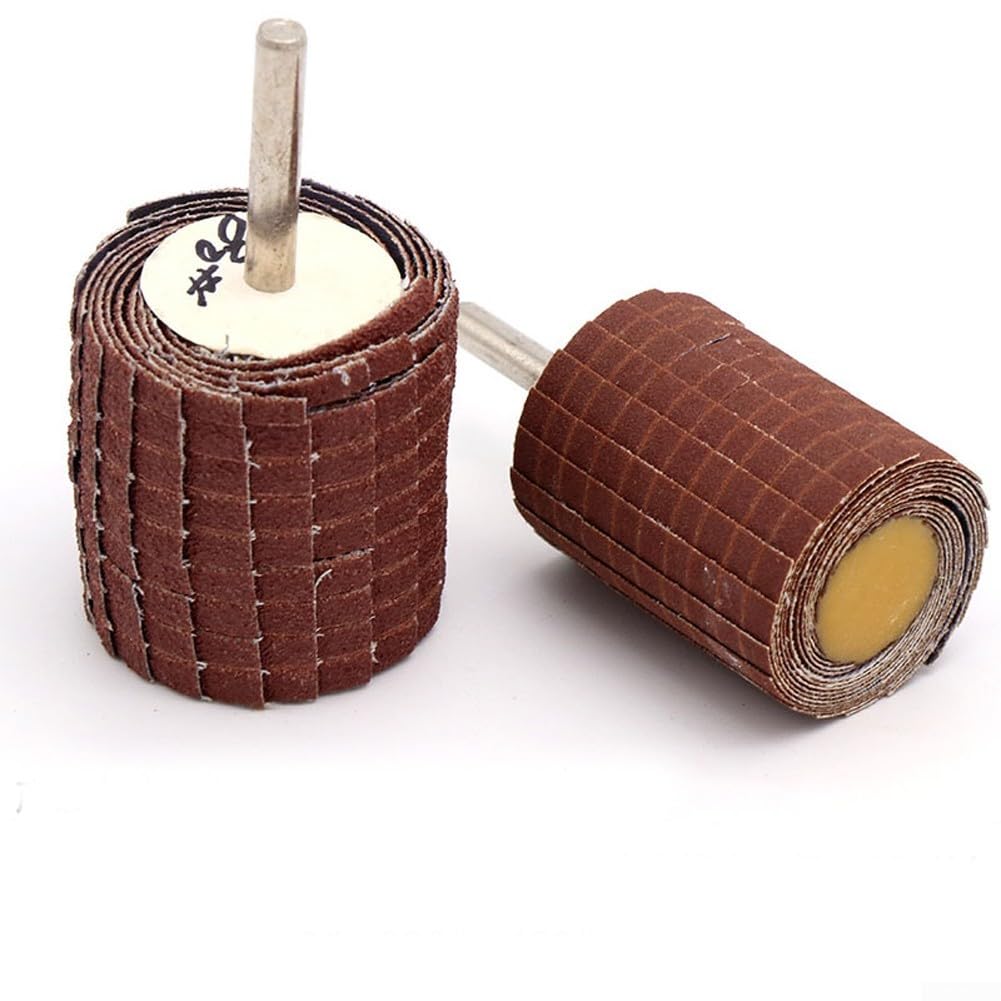 6mm Shank Mounted Flap Wheel 45x35mm Abrasive Sanding Polishing Grinder Wood Curved Surfaces 80-600 Grit Brown 1PC(120 Grit)