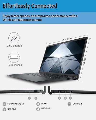 Miniatura 8 de DELL Inspiron 3535 - Laptop empresarial 2024, FHD Touchsreen de 15.6 pulgadas, AMD Ryzen 5 7530U, con Microsoft Office 365, 32 GB de RAM, SSD PCIe
