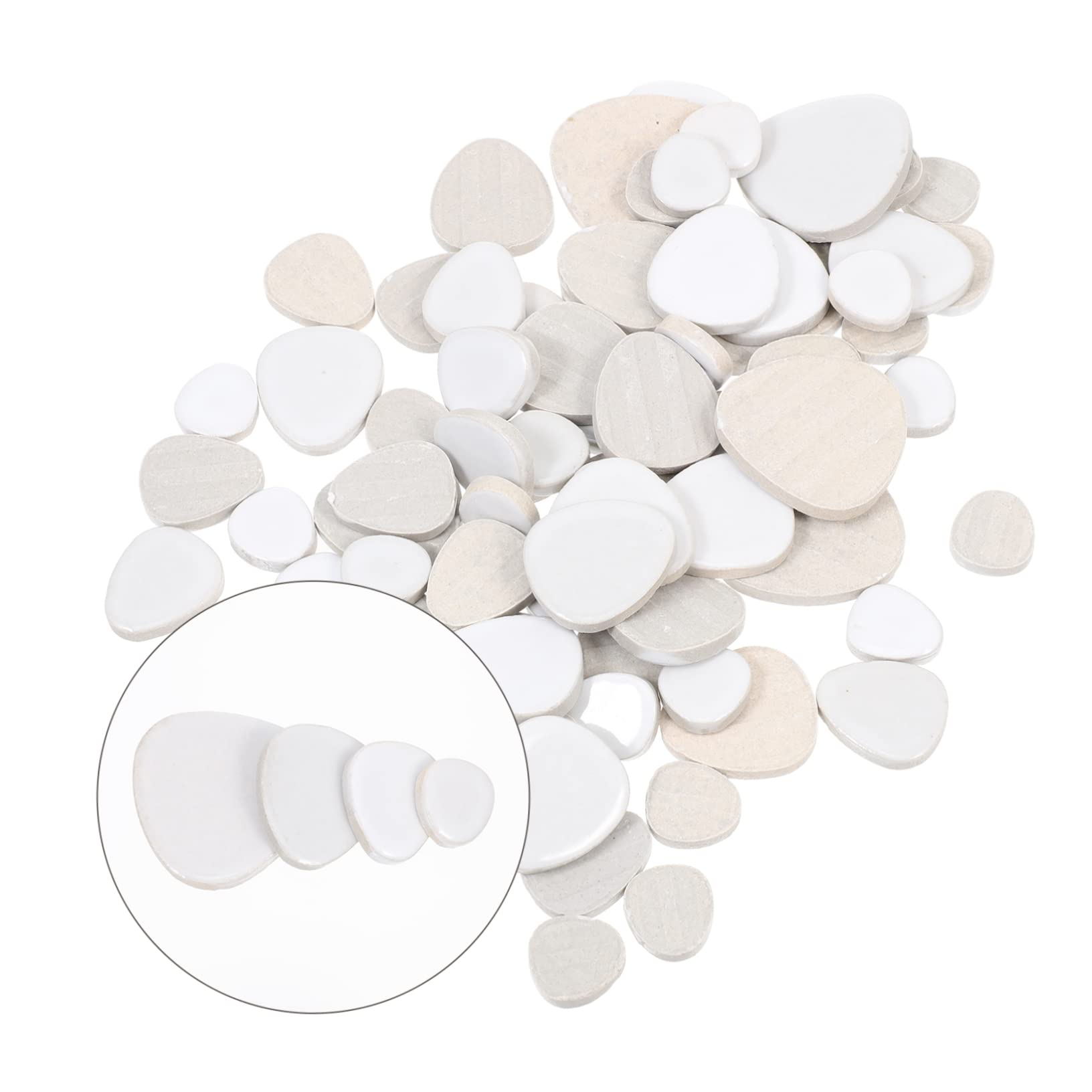 HOMSFOU Mosaic Tiles Fliesenmosaik aus Keramik Selbstgemacht Sortiment für Fliesenherstellung Leicht zu Reinigen Leicht Anzuwenden Beige