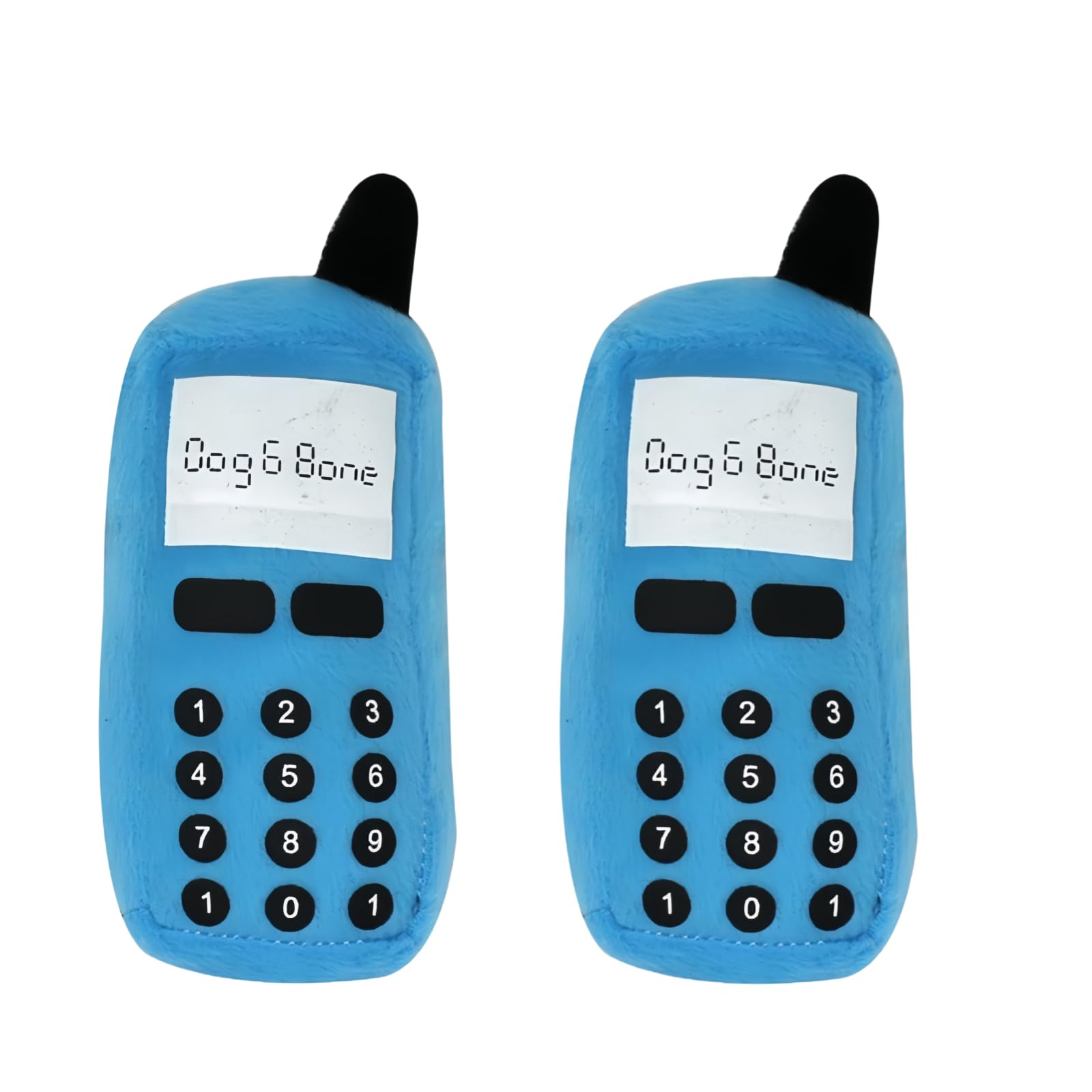 Wwyan 2Pcs Blue Pet Dog Puppy Funny Cellphone Shape Plush Doll Playing Training Chew Squeaky Toughs Plush Fluffy for Awesome Pet Puppy Small Medium Dogs