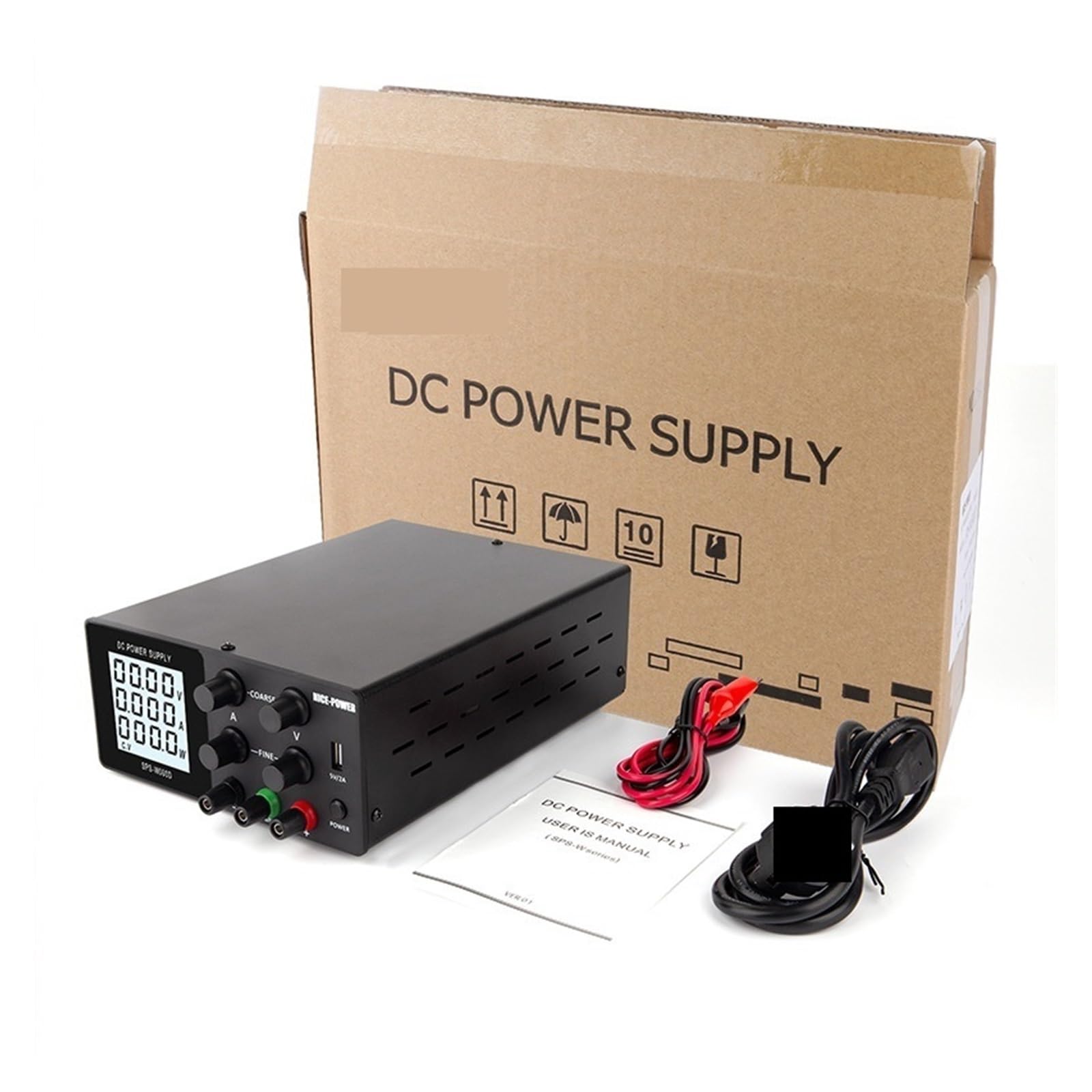 Schaltnetzteil, DC Labor Netzteil 30V 10A 5A 60V Einstellbare Spannung Regler Schalt Versand, für CCTV, LED-Lichtstreifen, Radio(Black,220V)