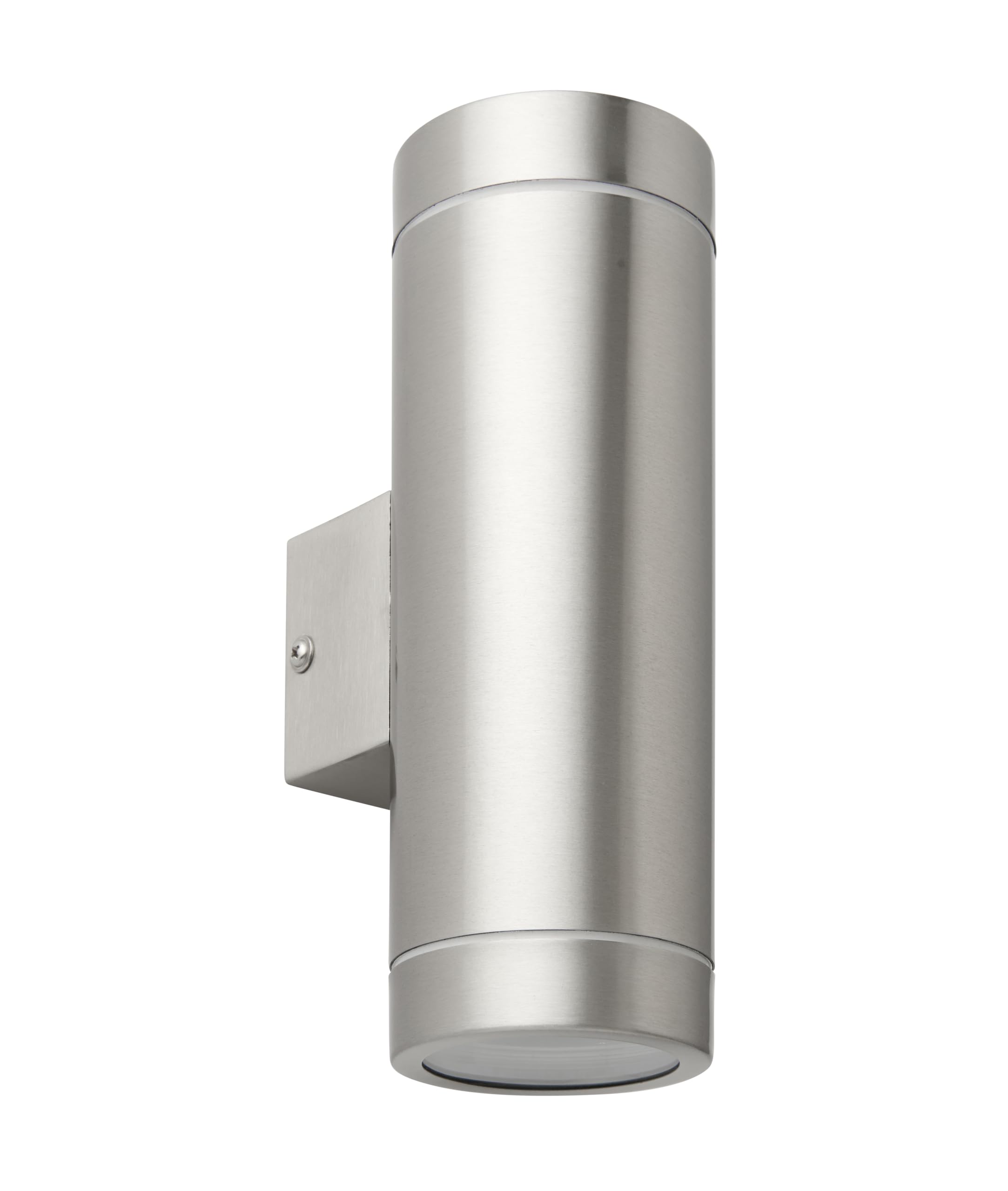 National Lighting Palin XL | Wall Light | IP44 | Brushed Steel | Steel | Dimmable with Built-in PIR – Outside Lights Mains Powered – GU10 LED Compatible Outdoor Wall Lights – Up Down Outside Lights
