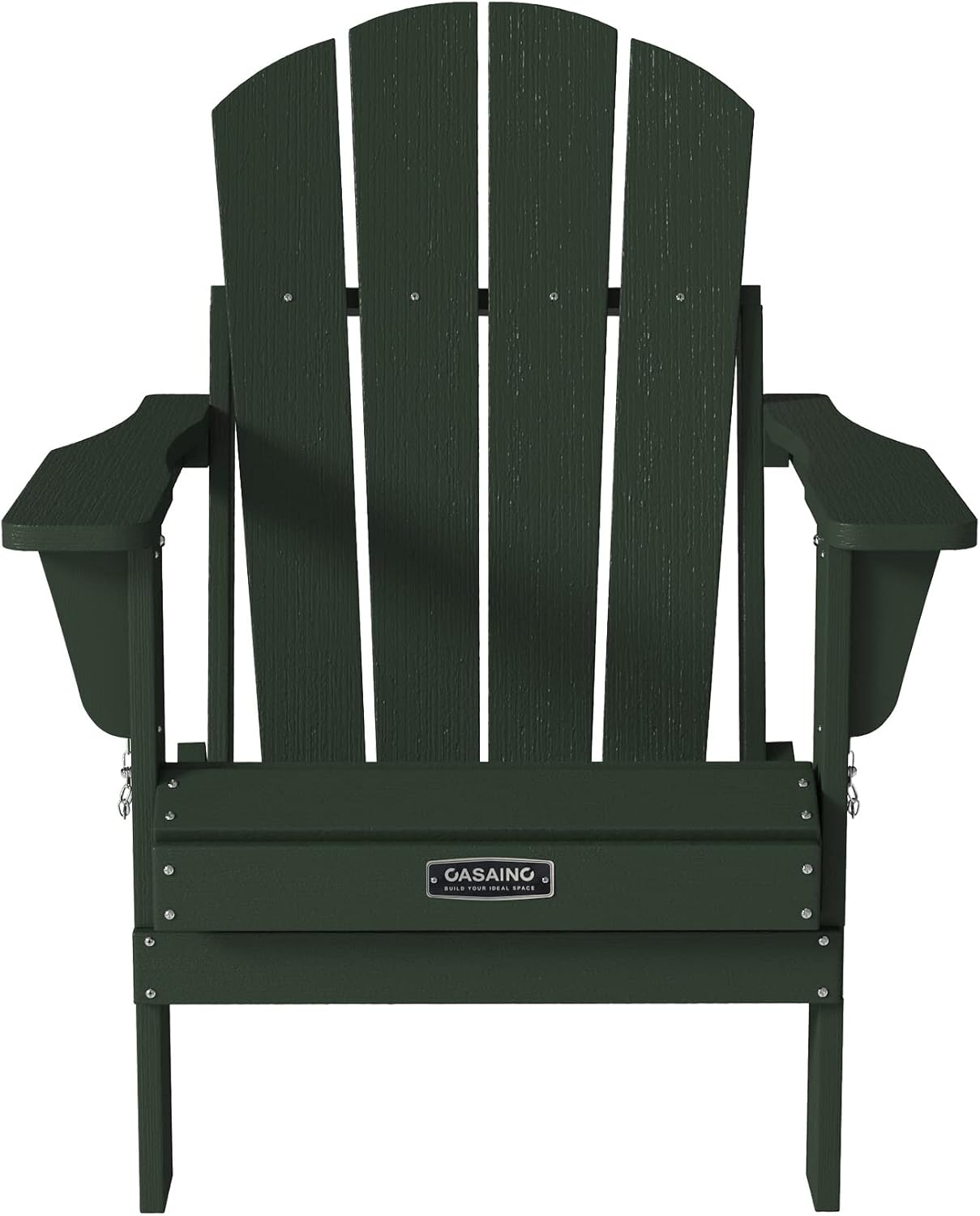 CASAINC Folding Patio Adirondack Chair Lawn Garden Chair Backyard Porch Weather Resistant Outdoor Deck Chair, Widened Armrests 4.7 inches, Load Capacity of 380 LBS Green