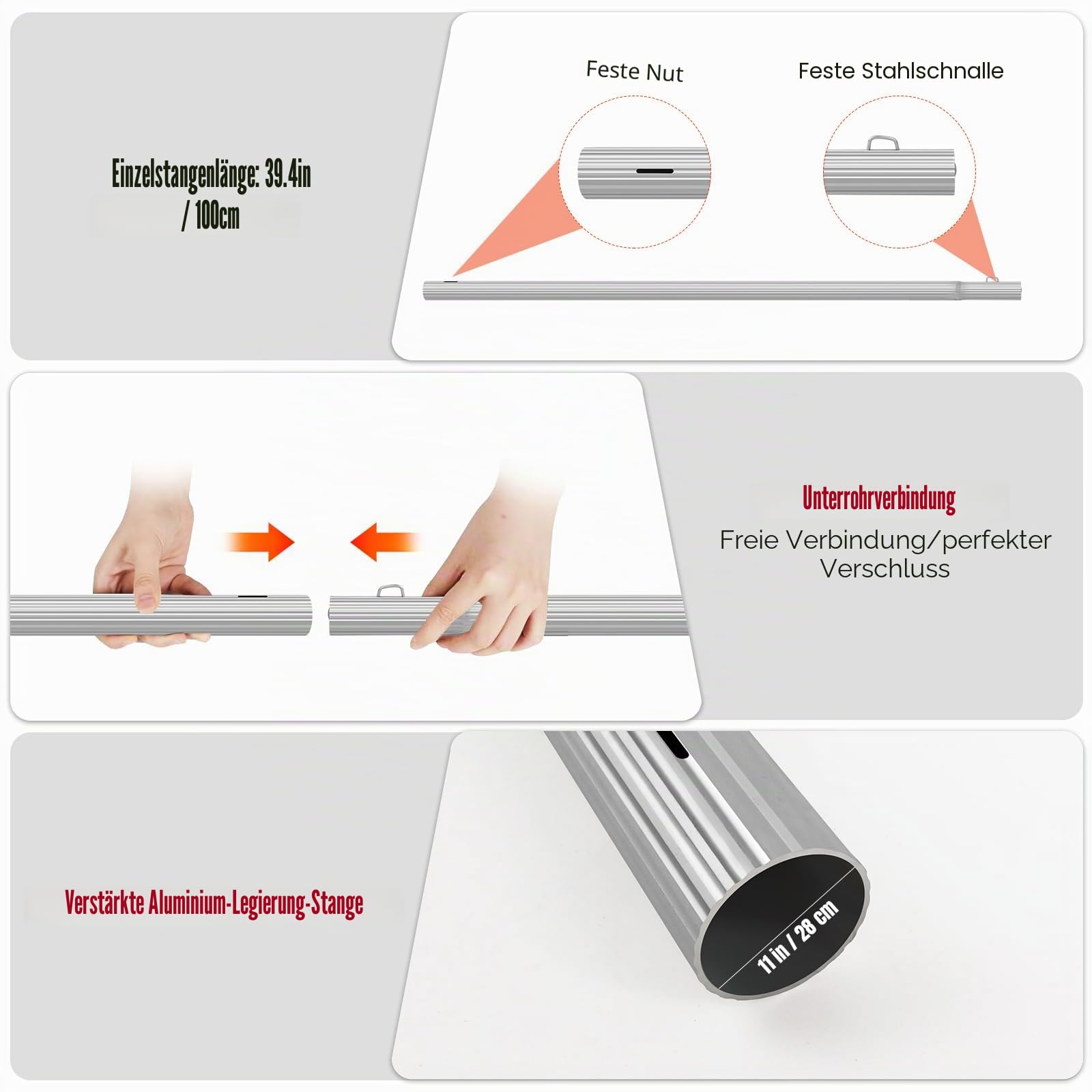 7m Aluminium-Teleskop-Reinigungsbürste mit Wasserschlauch für Solarpanele, Terrassendächer & Fenster, 180° verstellbarer Bürstenkopf, langlebig & platzsparend