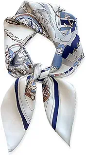 [HQYOULE] スカーフ レディース 70×70cm 正方形 ネッカチーフ バンダナ ショール 髪飾り ヘッドバンド リボンスカーフ シルク風 バッグ飾り 巻き方 多機能 お洒落 通勤 海辺 旅行 春夏秋冬