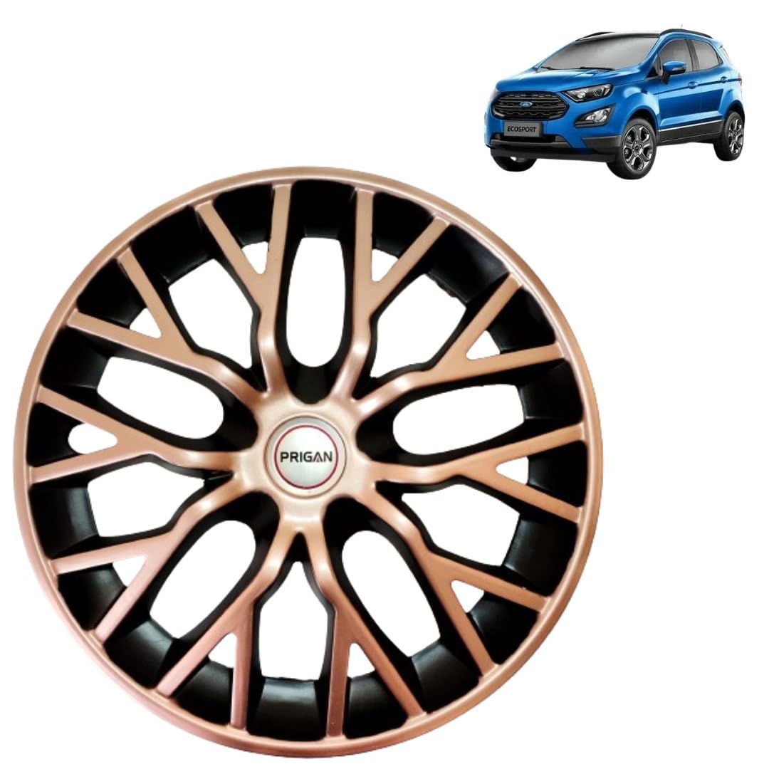 Prigan EcoSport Copper Black Wheel Cover 15 Inch for EcoSport (Set of 4 Pcs) (Press Fitting) Model- Phantom_Copper_15