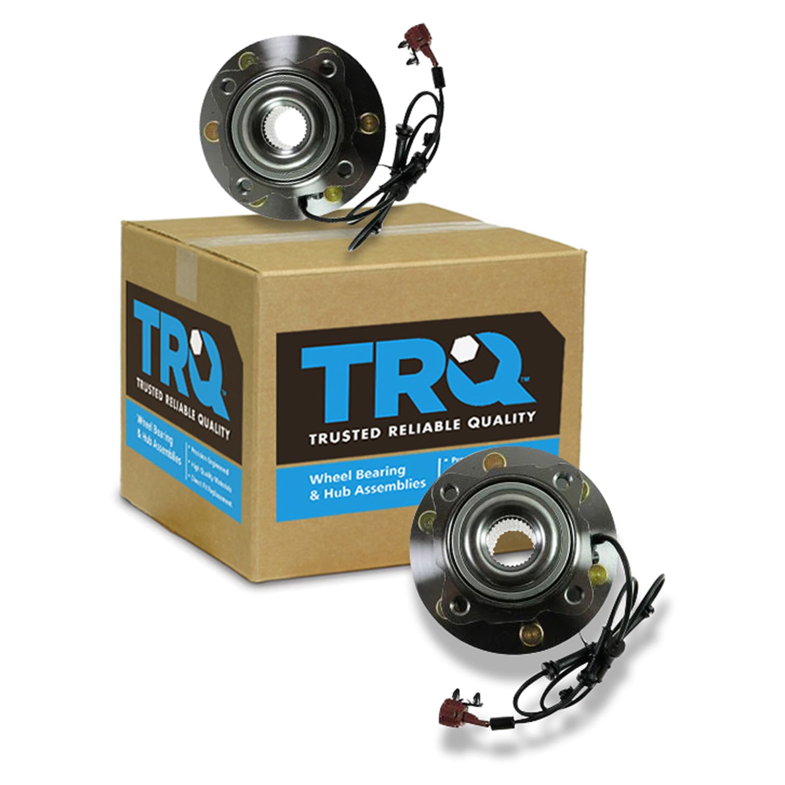 TRQ 2 Piece Rear Wheel Bearing &amp; Hub Assembly Set