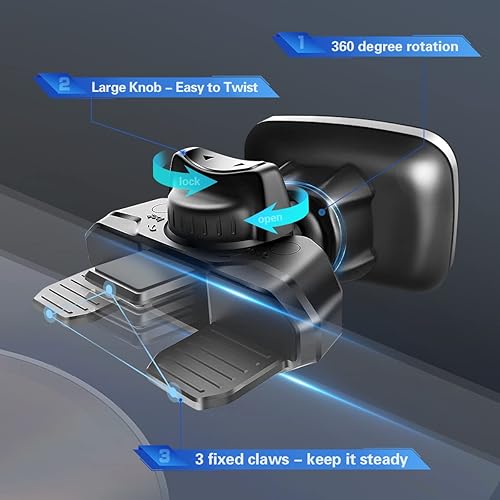 Miniatura 3 de volport Soporte magnético para automóvil con ranura para CD, soporte magnético universal de 360° para teléfonos inteligentes, mini tabletas, GPS,