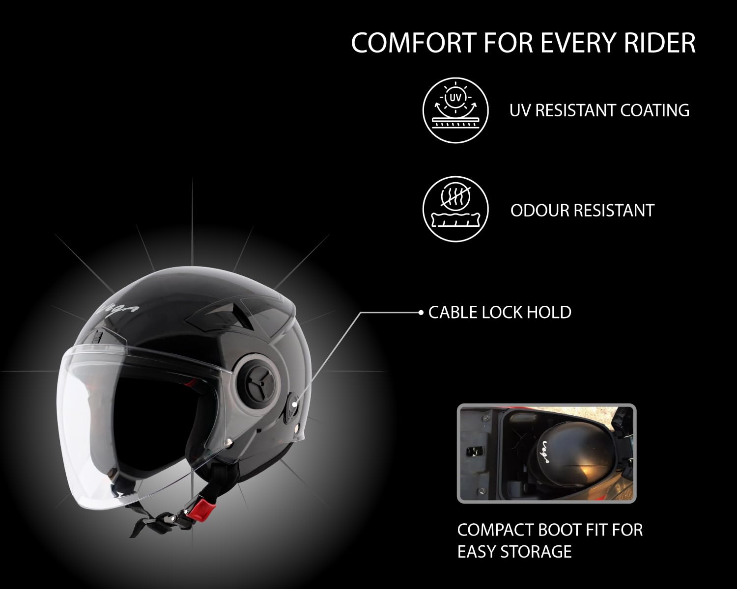 Vega Blaze Dx Black Helmet-L - Image 3 thumbnail
