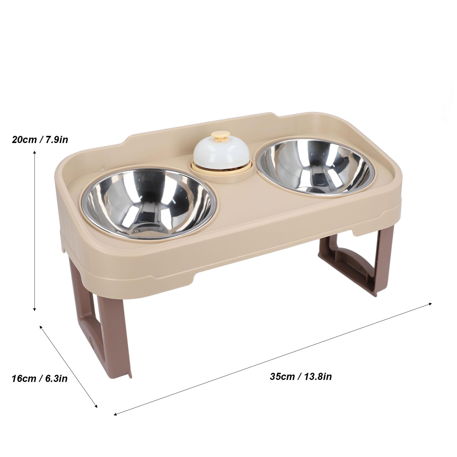 Juego de Cuencos Dobles para Perros, Cuencos extraíbles de Acero Inoxidable para Agua y Comida con Fondo Antideslizante y Soporte Elevado, Cuencos elevados para Perros y Gatos
