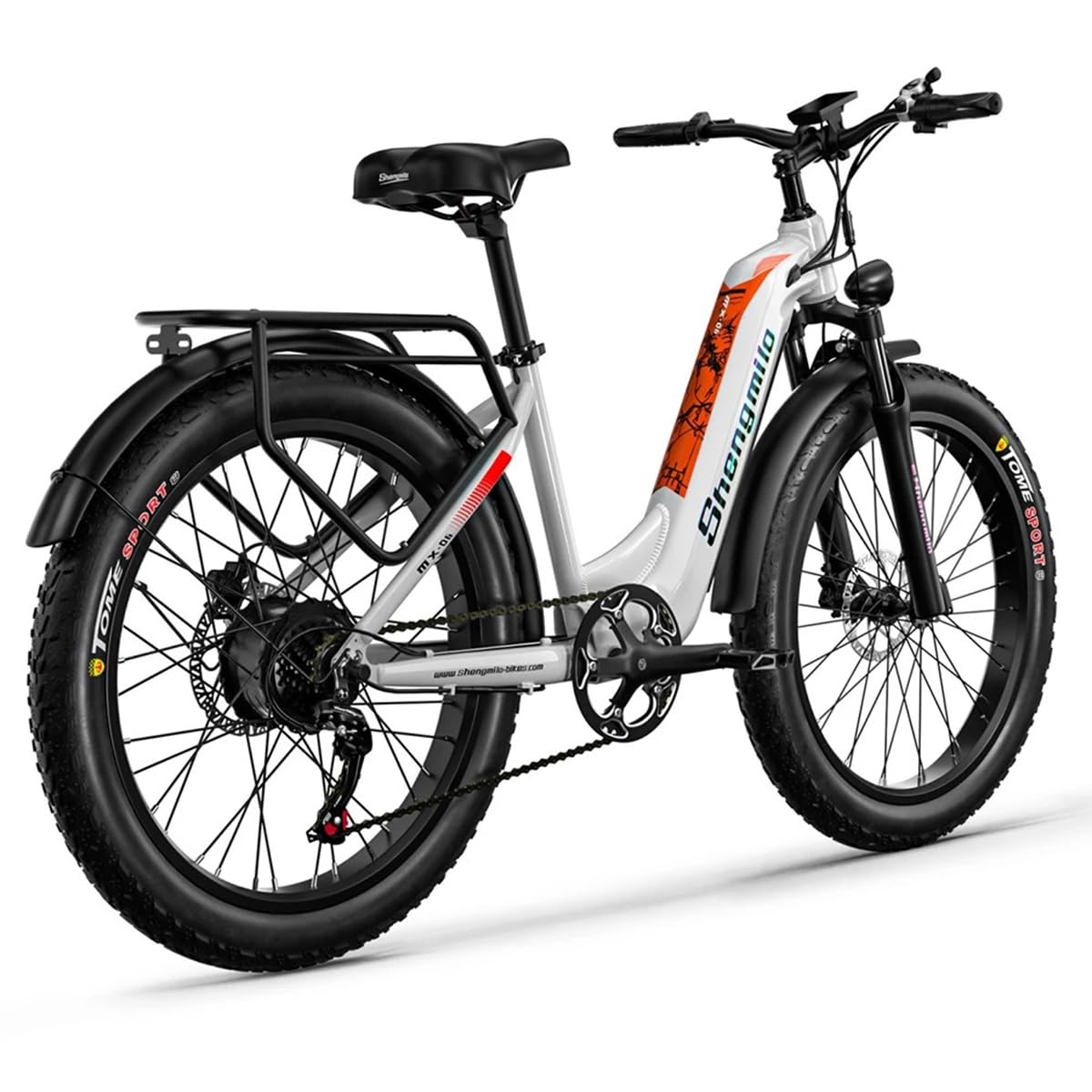 Shengmilo MX06 Bicicletta Elettrica Uomo/Donna, 80N.M, 26 Pollici Pneumatico Largo, Cambio a 7 Marce, Batteria 48V17.5AH, City Bike