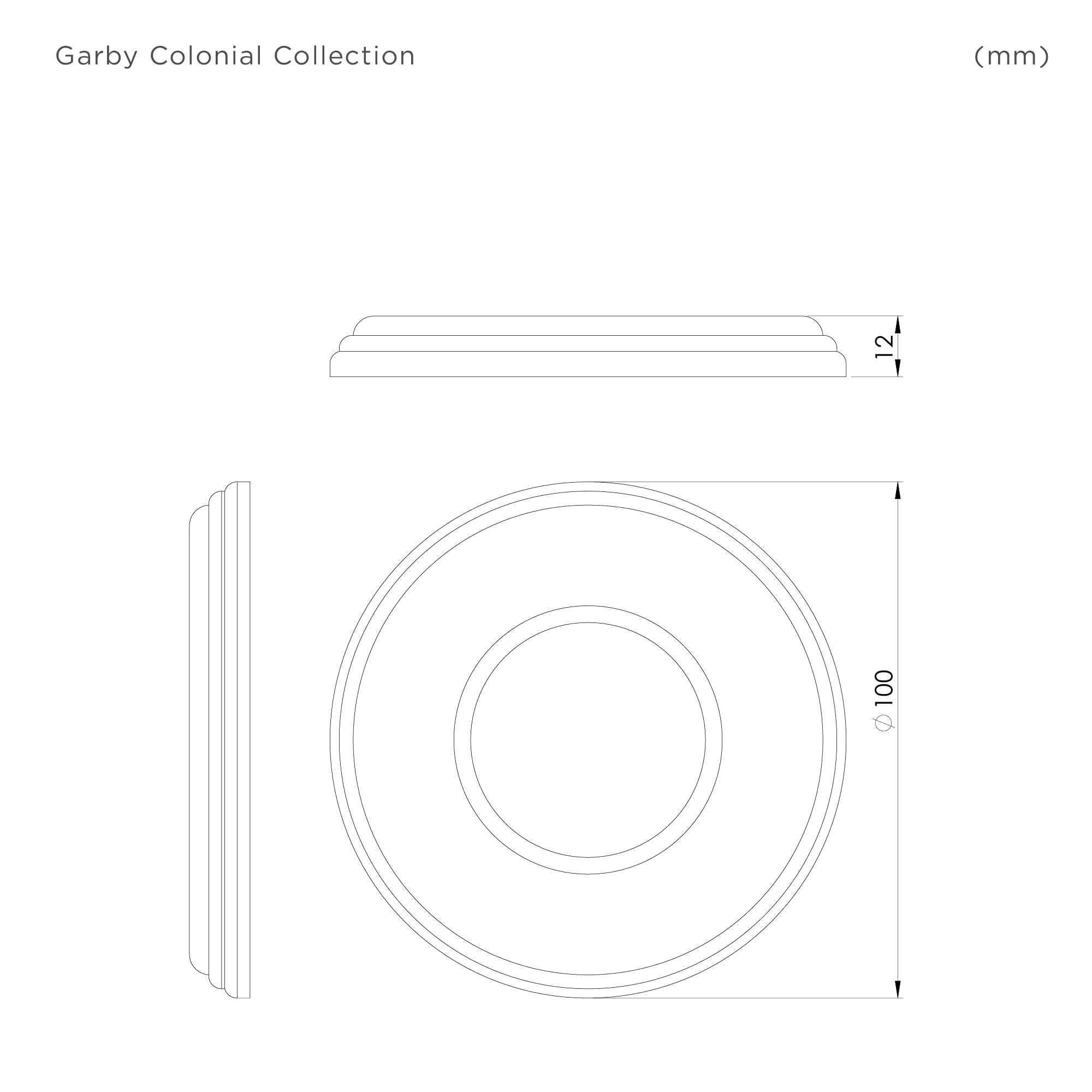 FONTINI GARBY COLONIAL - Placa decorativa porcelana blanca 1 poste Ref. FON31801173