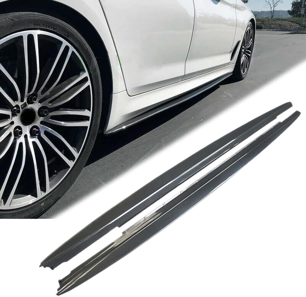 NINTE Side Skirts Fit for 2017-2023 BMW 5 Series G30 G31 F90 M5 M Sport 540i ABS Painted Carbon Fiber Coating Extension Rocker Panels