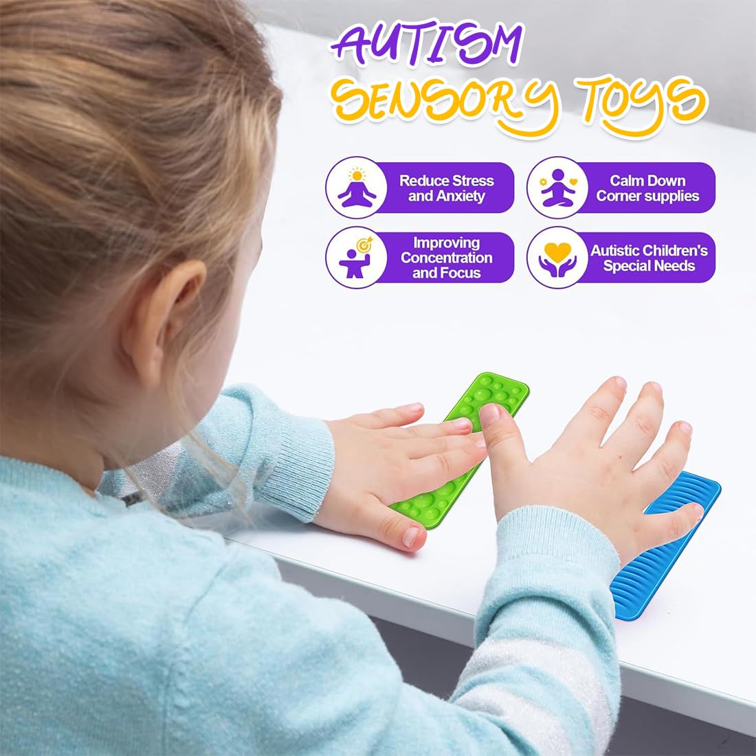 Lot De 2 Planches D'Activités Sensorielles En Silicone – Cordon à Tirer, Double Face, Idéal Pour Autisme, TDAH, Réduction De Stress, Dès 3 Ans
