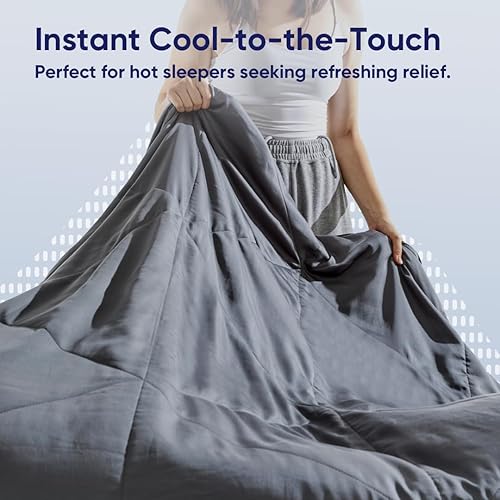 Miniatura 4 de Vesta Manta refrescante rellena de seda, relleno de seda 100% y carcasa de Tencel, para personas que duermen con calor y uso en verano, suave y