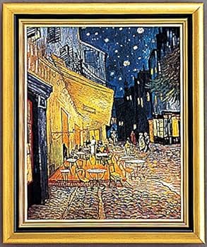 ゴッホ展 複製絵画 2個セット 夜のカフェテラス 青い花瓶の花 ゴッホ展 複製絵画 2個セット 夜のカフェテラス 青い花瓶の花 ゴッホ