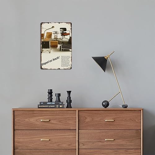 Miniatura 5 de Vintage Bauhaus Furniture Stack Metal Sign Funny Midcentury Modern Industrial Chair Poster Retro Bauhaus Home Aluminum 8x12inch-For Bathroom Living