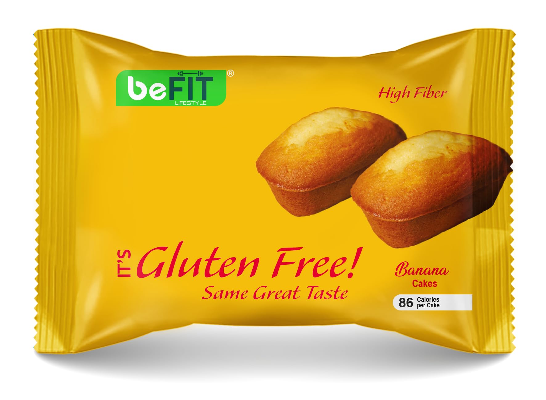 BeFit Banana Cake, Sugar-Free, Gluten-Free, Made with Natural Ingredients, 46g, Contains Almond Flour and Eggs