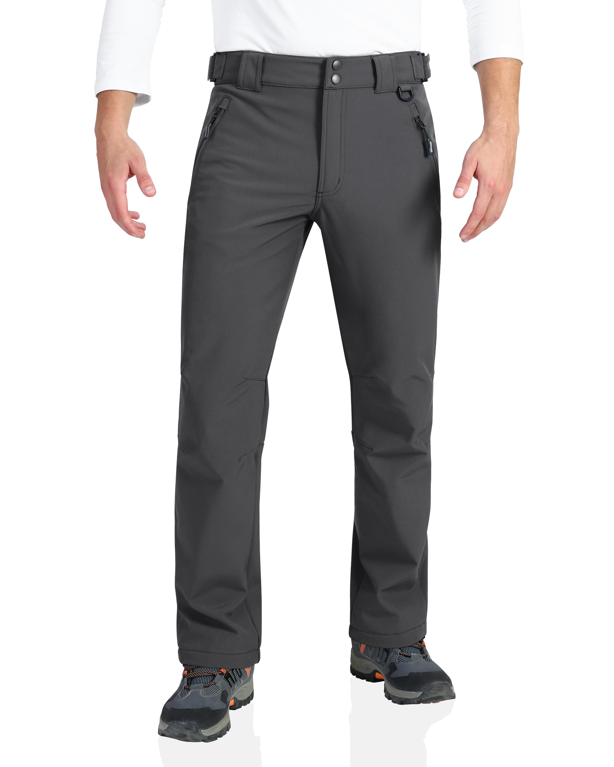 Outdoor Ventures Men's Lite Waterproof Windproof Fleece Lined Warm Hiking Ski Snow Pants Expandable-Waist — view 15