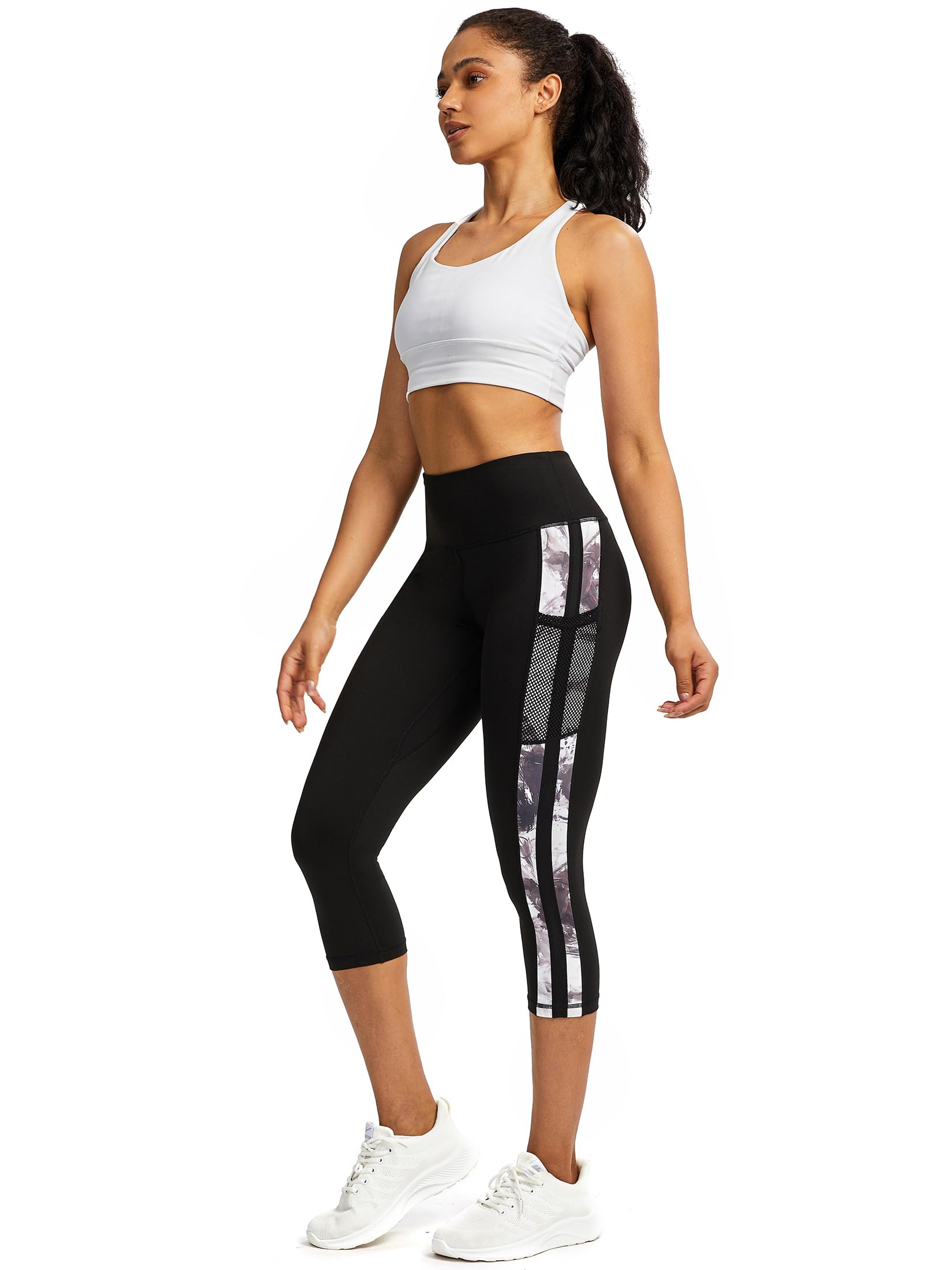 Leggings para mujer 3/4 pantalones de chándal para mujer con bolsillos, pantalones deportivos para mujer, 3/4 opacos, pantalones de fitness para mujer
