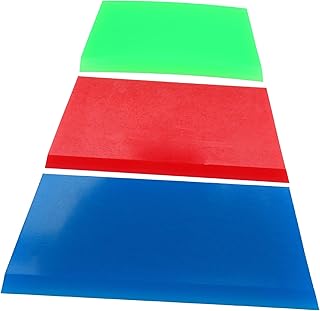 TOPBATHY 3 Piezas Rascadores para Vinilo de Coche Herramienta de Film Auto Flexible Resistente y Eficaz para Limpieza y Alisado Colores Rojo Verde y Azul
