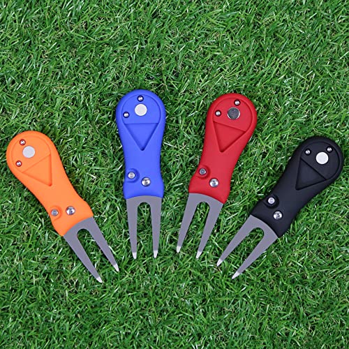 Myartte Golf Divot Repair Tool Switchblade Divot Tools with Golf Ball Marker Pop-up Buttom Zinc Alloy for Repairing The Golf Green - Image 3
