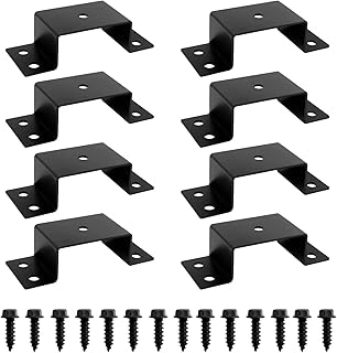 8 Pack Steel Trailer Stake Pockets for 2x4 Wood, Utility Trailer Pocket Stakes Heavy Duty for Lumber Black