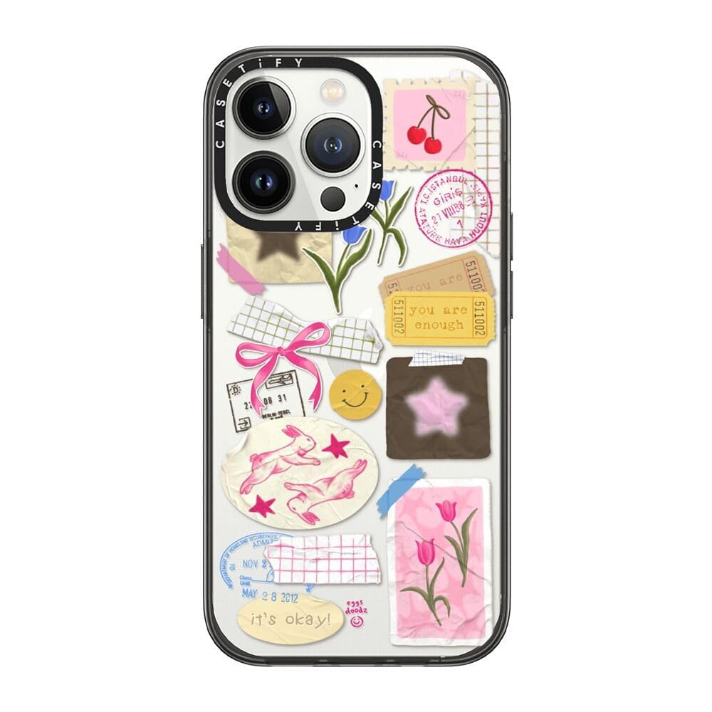 CASETiFY Compact Case for iPhone 13 Pro [Lightweight / 4 ft. 2X Military Grade Drop Protection/Slim] - You are Stars Collage - Clear Black