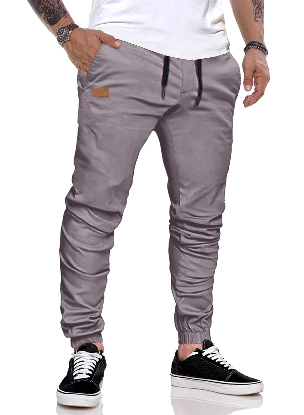 JMIERR Herren Jogginghose Baumwolle Atmungsaktive mit Stretch und Taschen | Cargohose,Jogger, Sporthose,Taille mit Kordelzug,Trainingshose Lang,Elastische,Sweatpants Herren, Freizeit und Alltag