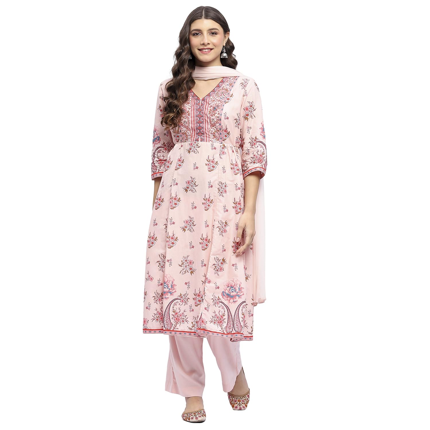 Women Cotton Straight Printed Suit Set-image-31
