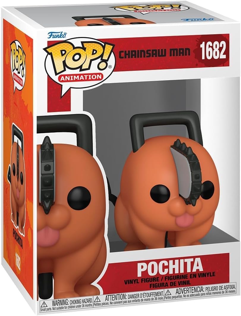 POP Anime: Chainsaw Man - Pochita Funko Vinyl Figure (Bundled with Compatible Box Protector Case), Multicolor, 3.75 inches