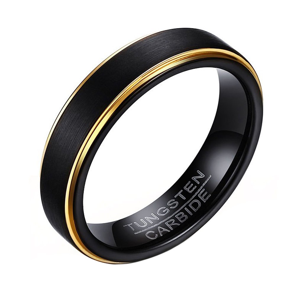 OAKKY Mannen Tungsten Staal 6MM Klassieke Plain Brushed Matt Finish Mid