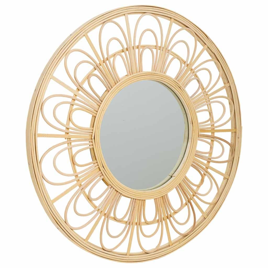 Wanderlust deco Espejo de Ratan y Bambu Marron