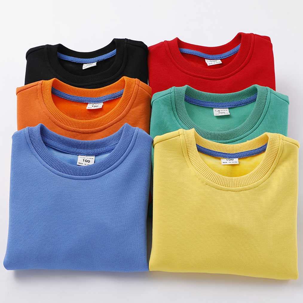 LNICAER Kids Baby Boys Girls Casual Sweatshirt Solid Color Crewneck Fleece Long Sleeve Pullover Tops T-Shirt Black 6T