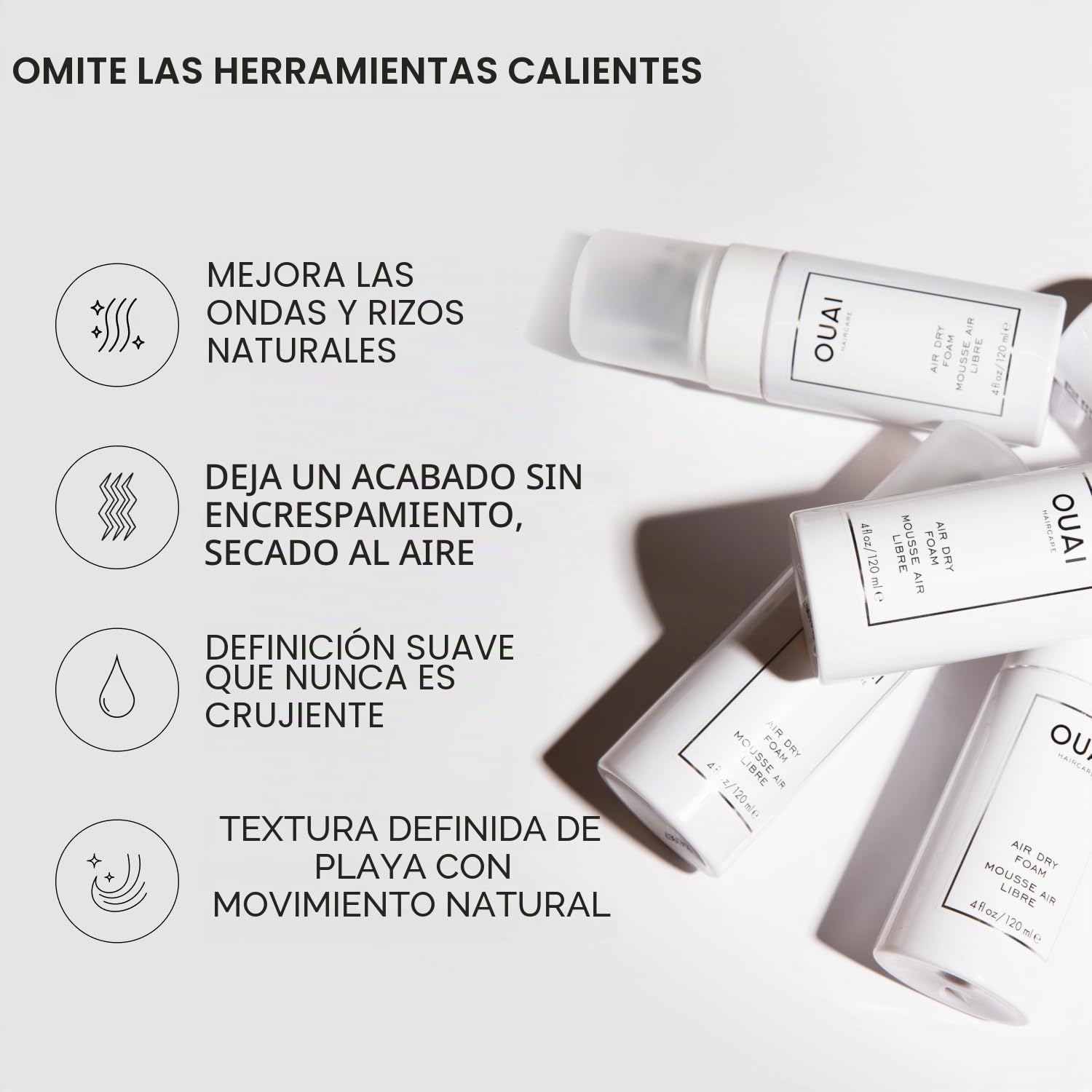 OUAI - Espuma seca para el cuidado del cabello