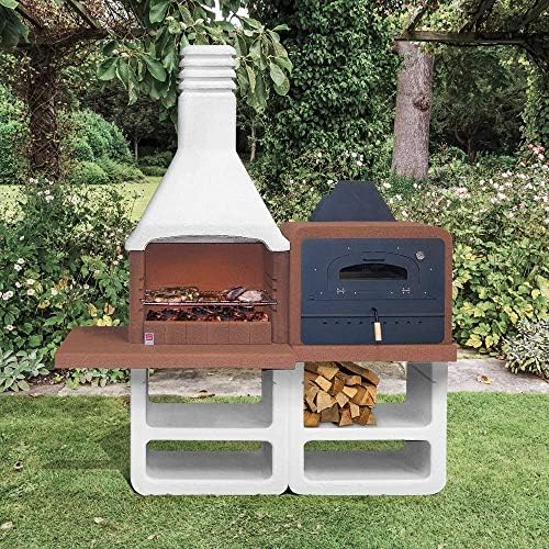 Barbecue in muratura SAROM modello PORTOFINO, funziona legna o carbonella :  Amazon.it: Giardino e giardinaggio