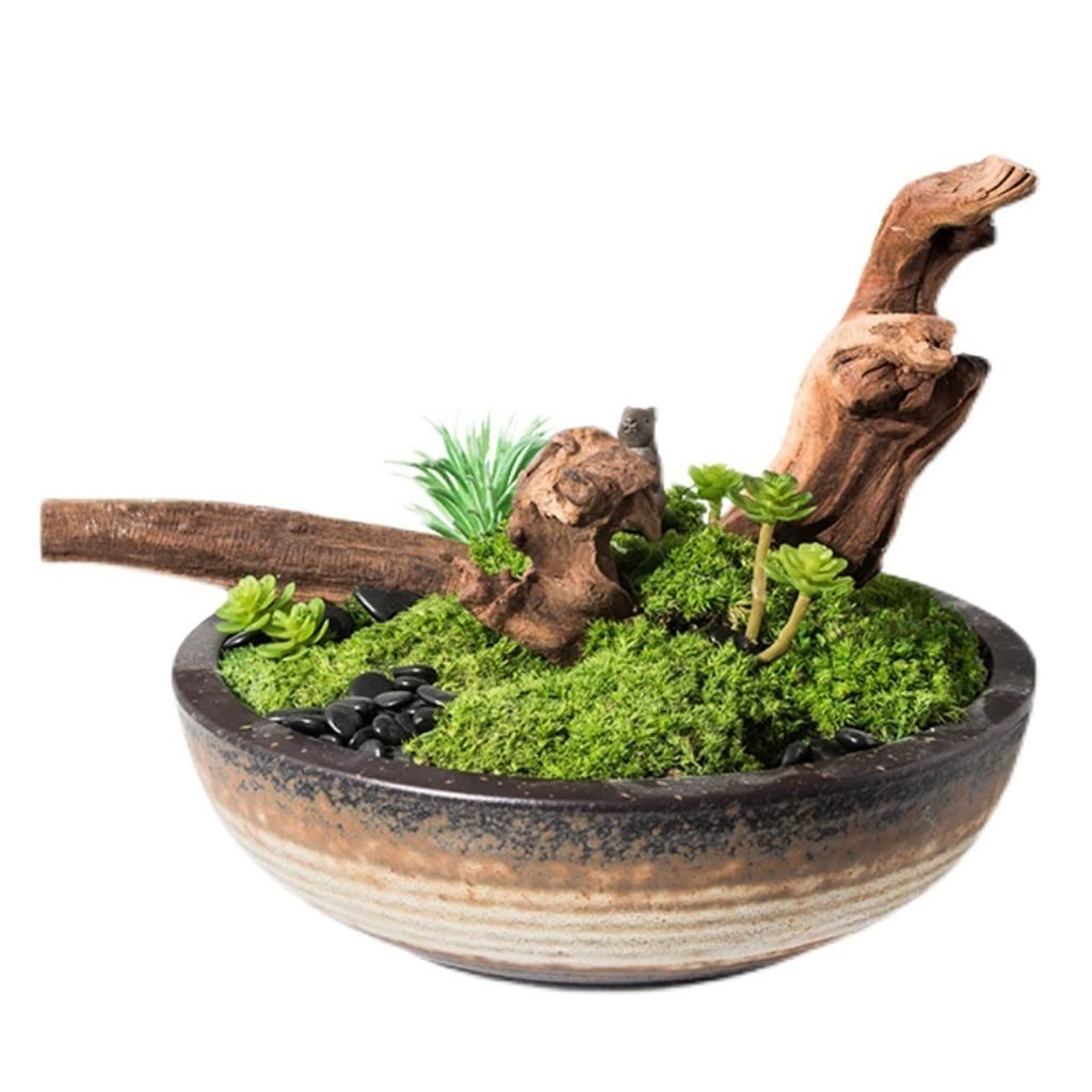 Bonsaï Artificiel Artificielle Vert Plante Bonsaï Simulation Arbre Potoudin Cadeau Salle de thé Porche Hall Desktop Ornements Bureau 8,6 Pouces Faux Arbre D'intérieur