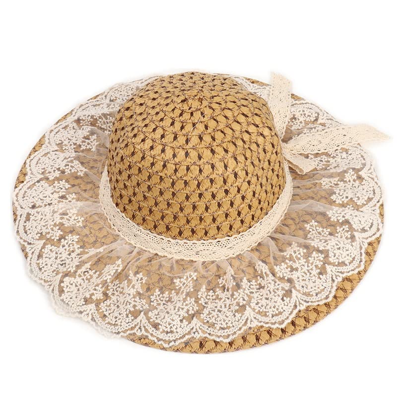 Chapeau arc en dentelle de printemps accessoire mode femme respirant