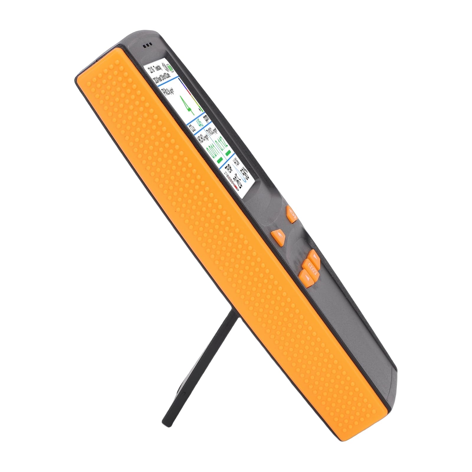 SEAFRONT Rilevatore di qualità Dell'aria con Supporto, Misuratore D'aria Interno Multifunzionale, Tester CO2 PM1.0 PM2.5 PM10 in Tempo Reale per Uso Domestico Batteria da 1500 MAh