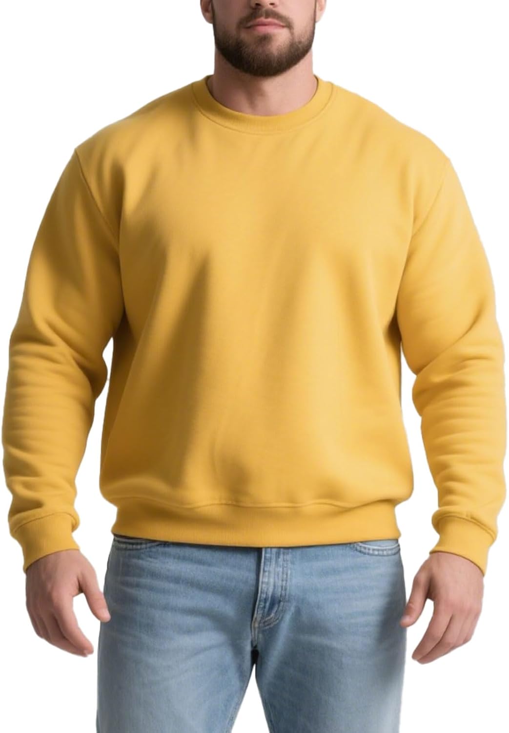 Men's Crewneck Sweatshirt Long Sleeve Fleece Sweatshirts Breathable Crew Neck Pullover Sweatshirts
