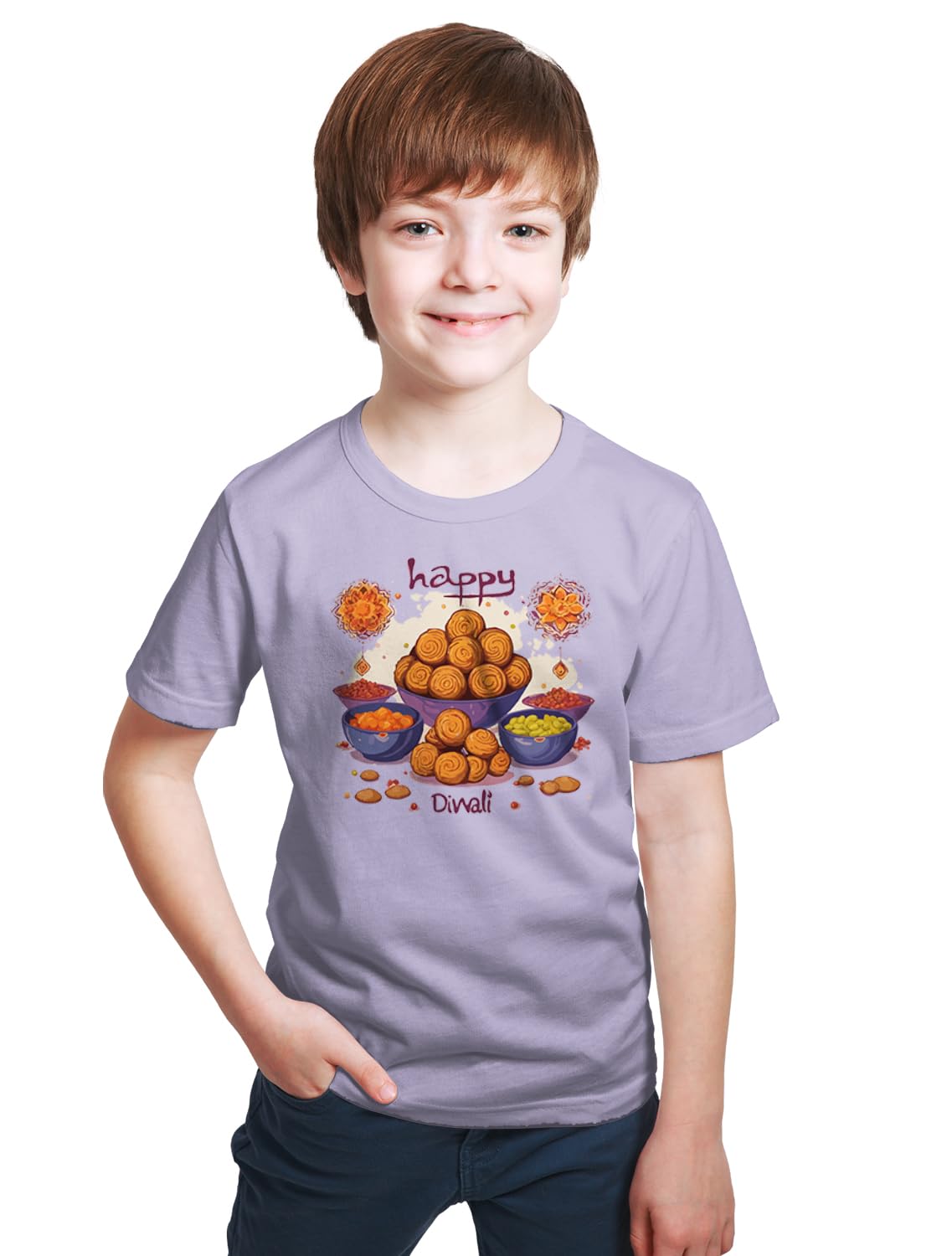 Slicksense Kids Diwali Graphic Printed T-Shirt for Boys & Girls Relaxed Fit 1966