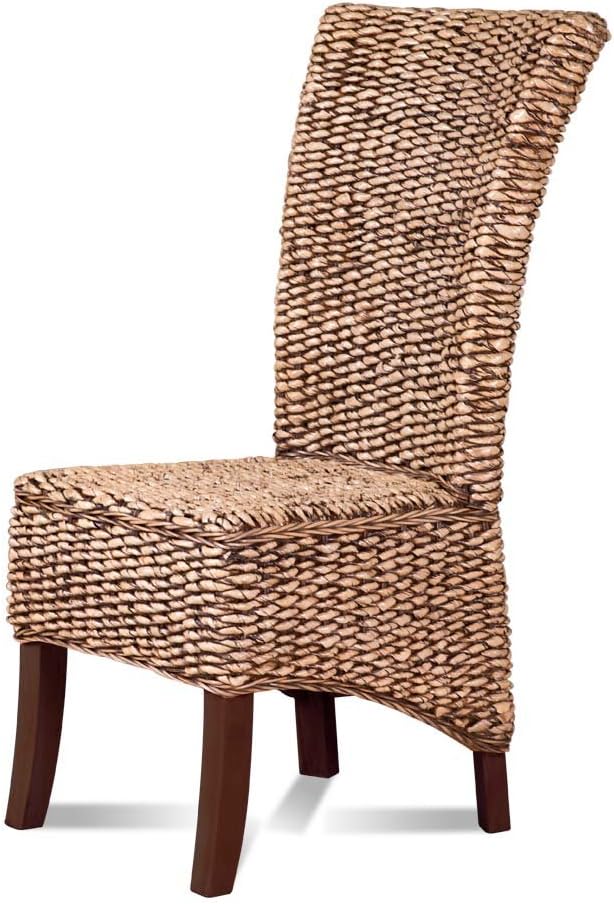 Banana Leaf Natural Rattan Dining Chair - Dark Leg