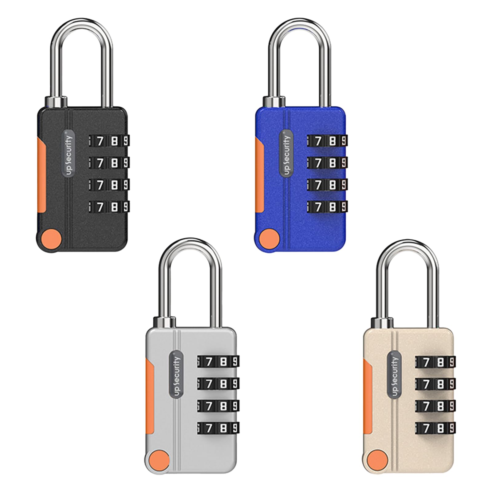 4PCS 4 Digit Suitcase Padlock, Resettable Code Security Padlock