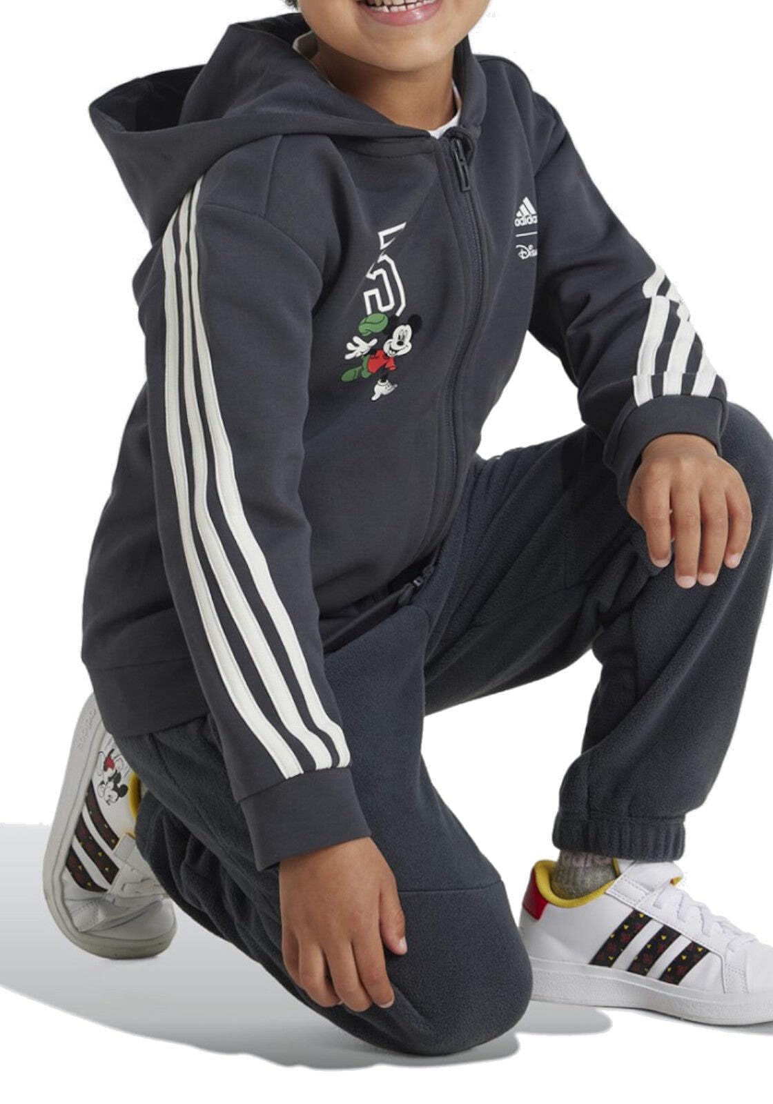 Adidas Felpa Zip Cappuc Grigio/bianco IV9621 GRIGIO/BIANCO 7-8 anni