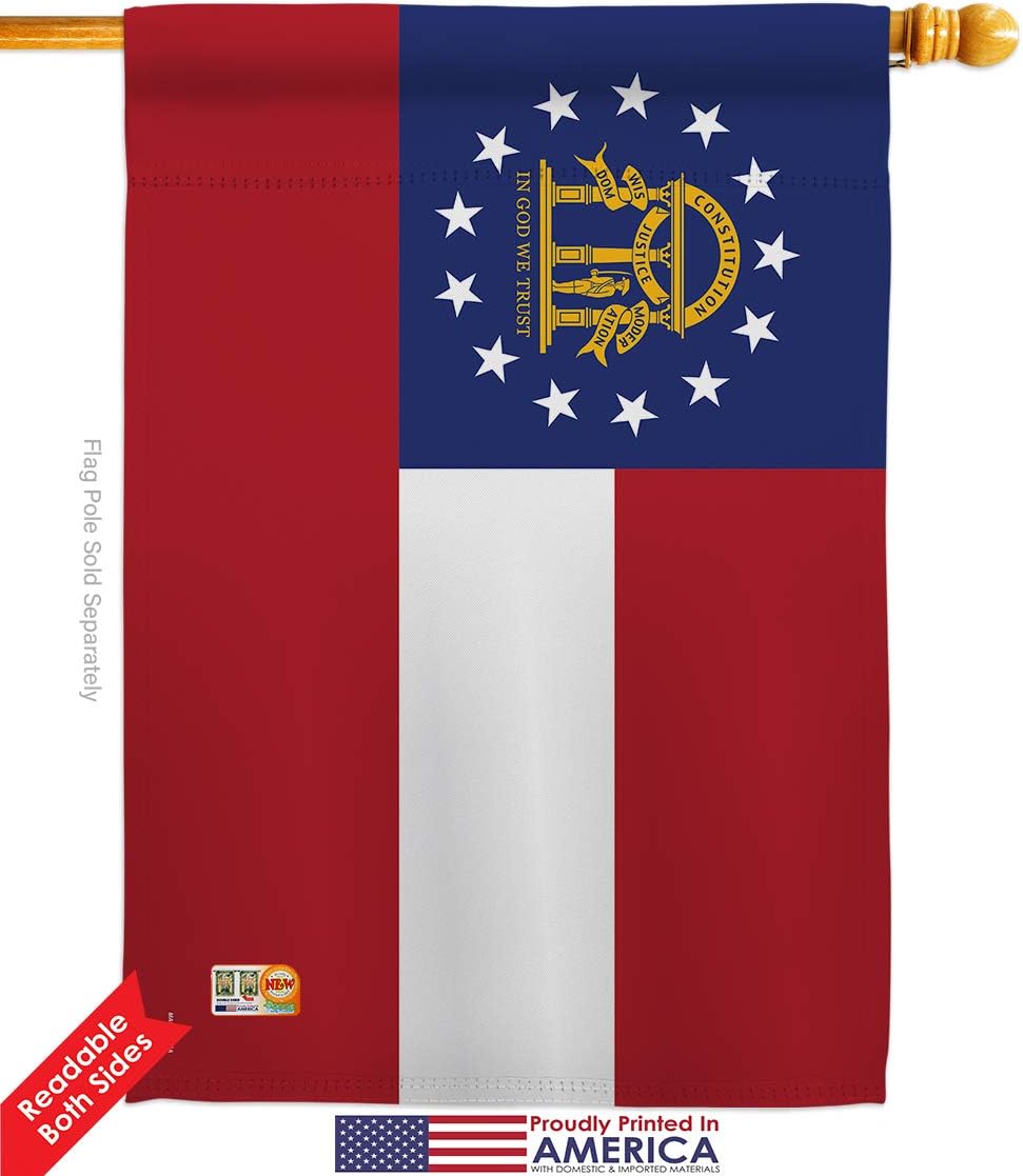 Georgia House Flag Americana States USA American Territories Republic Country Particular Area Small Decorative Gift Yard Banner Double-Sided Made In 28 X 40