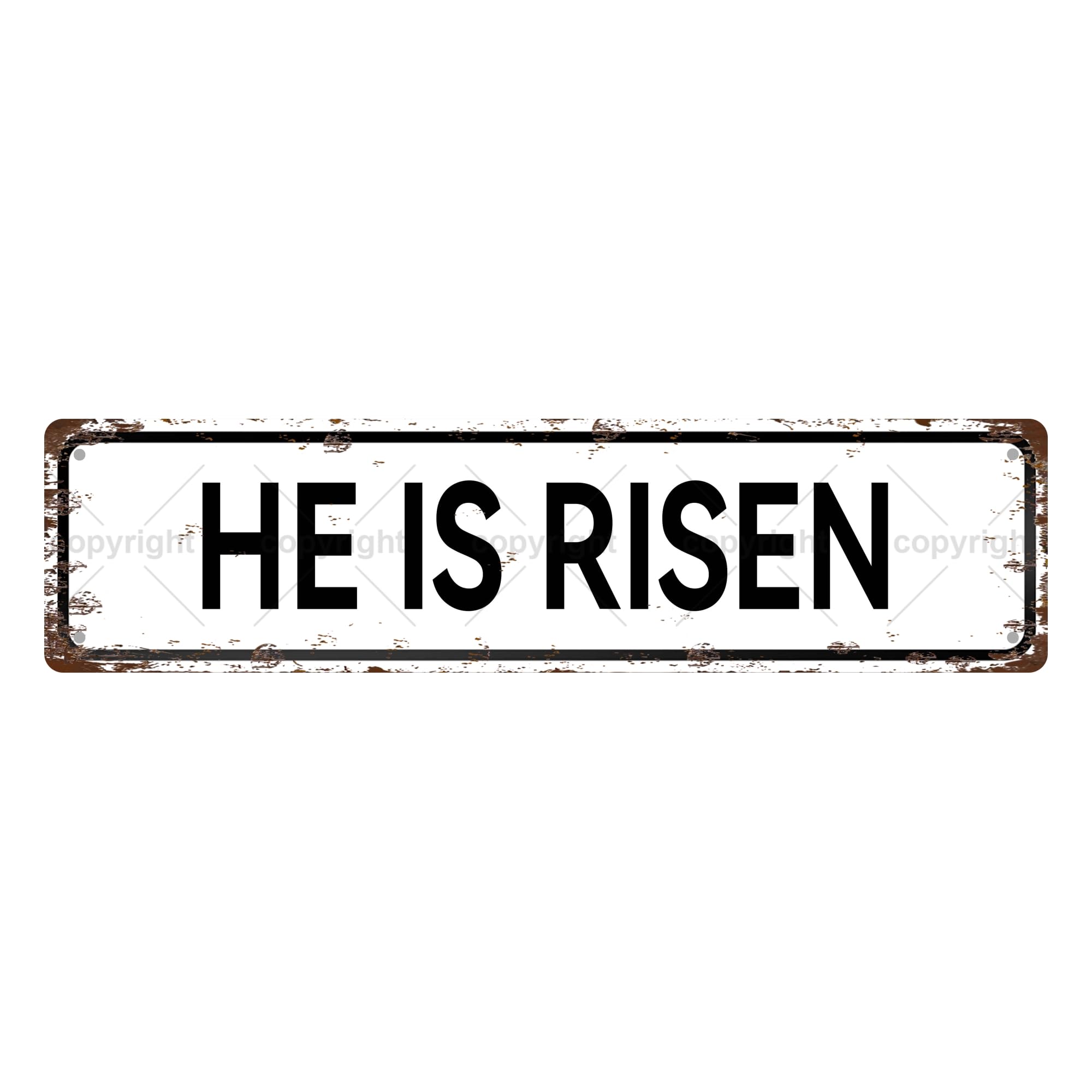 HE is Risen Sentences Metal Tin Street Sign Bar Cafe Garage Cave Home Room Wall Bathroom Farmhouse Garden Porch Patio Decor,4x16 Inch