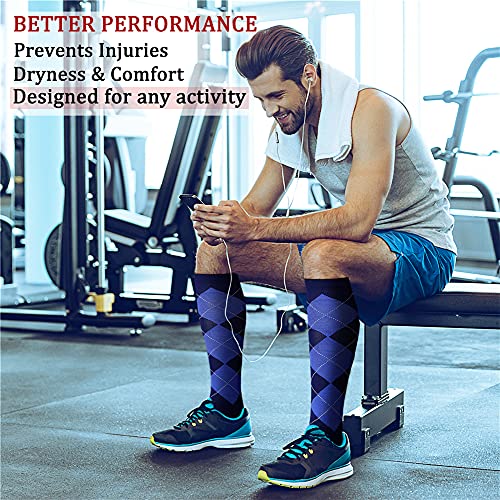 Image of Compression Socks (7 Pairs), 15-20 mmhg is BEST Graduated Athletic & Medical for Men & Women, Running, Flight, Travel, Nurses, Pregnant - Boost Performance, Blood Circulation