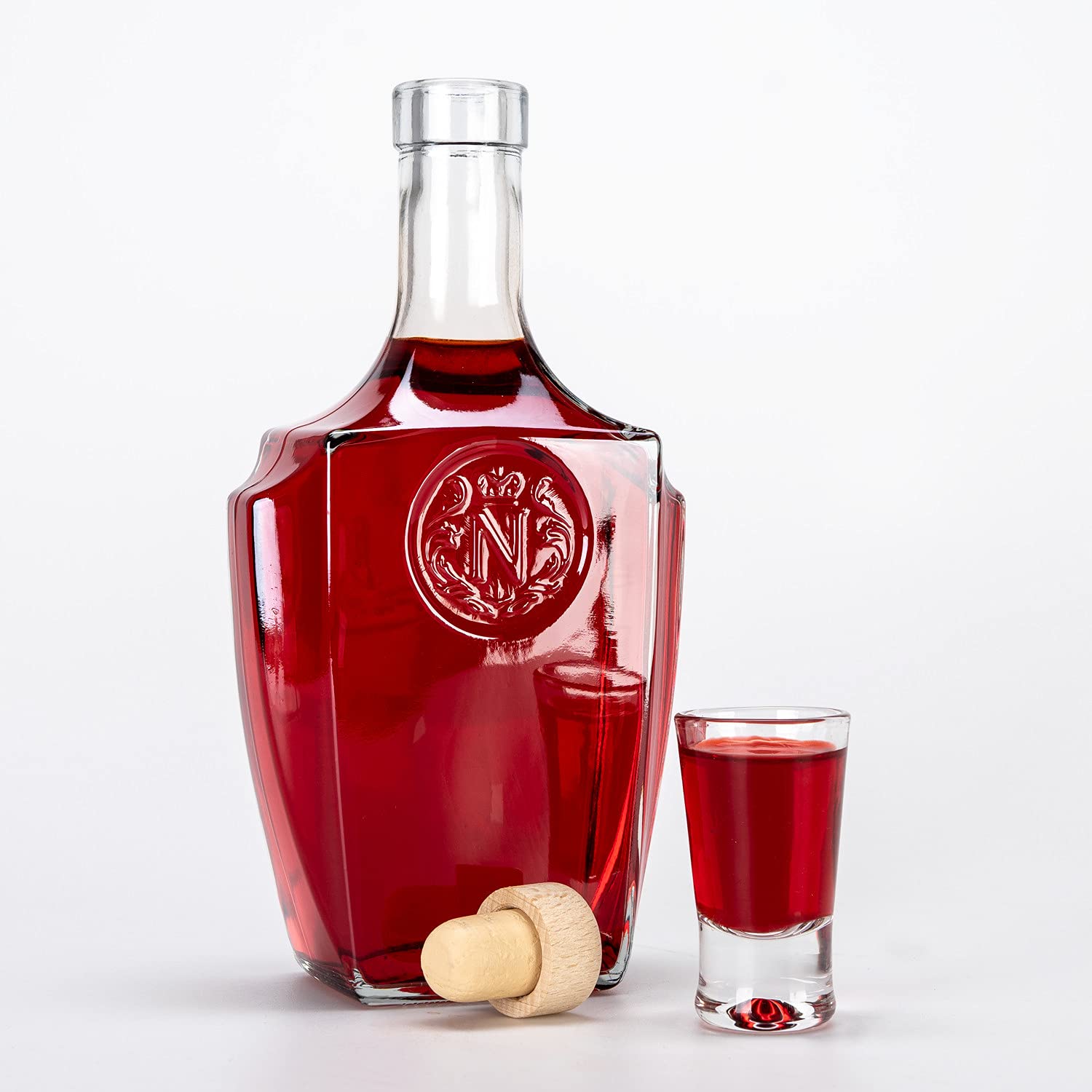 Szklane butelki 500 ml – butelki na wino puste 5 sztuk – szklana butelka Bonaparte – butelki do napełniania – szklana butelka z korkiem