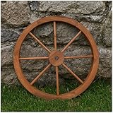 HTI living Wagenrad aus Fichtenholz Ø 60 cm rustikale Gartendeko Dekoration Holz